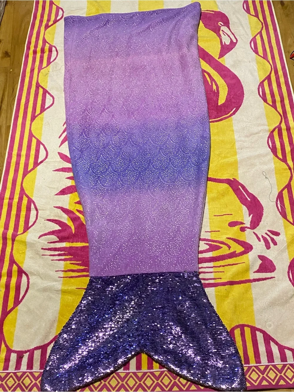 Mermaid tail sequin blanket